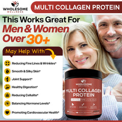 Wholesome Wellness unflavored collagen powder stirred into coffee