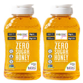 Wholesome Yum Zero Sugar Honey Substitute bottle pour shows thick, honey-like texture for tea