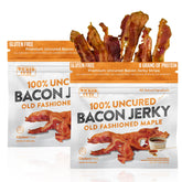 Wicked Cutz Old Fashioned Maple Bacon Jerky pack shot showing protein-packed snack.