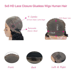 Wighottie 5x5 HD lace closure delivers a natural-looking part.
