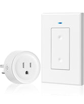 WILAWELS remote control outlet front view, compact single-outlet design for clutter-free placement.