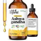 Wild & Organic Ashwagandha Drops bottle for relaxation