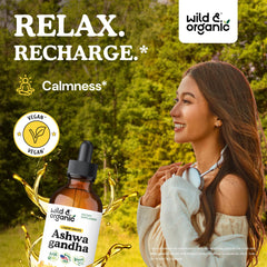 Wild & Organic Ashwagandha Drops dropper for dosing