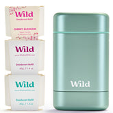 Wild deodorant Aqua case showing durable, reusable design for daily use