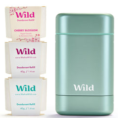 Wild deodorant Aqua case showing durable, reusable design for daily use