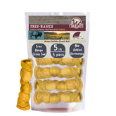 Wild Eats Water Buffalo Cheek Roll 5-pack packaging shows durability