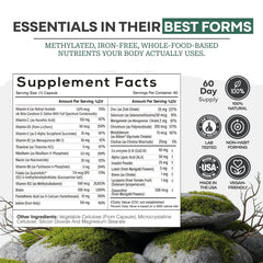 Bottle on kitchen counter signaling simple daily routine with Wild Foods multivitamin