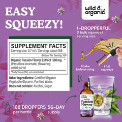 Wild & Organic Passion Flower Tincture dropper ready for convenient daily dosing