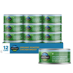 Wild Planet organic roasted chicken breast can, skinless and boneless for easy meals.