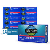 Wild Planet sardines in water can with no salt added, convenient and protein rich.