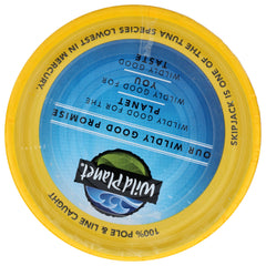 Wild Planet Skipjack Tuna open can with fork, ready to eat.
