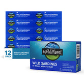 Wild Planet sardines in water with sea salt in a can for a protein-rich bite.