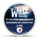 Wild Pouches Watermelon Grape Ice pack front shows caffeine-free flavor label.