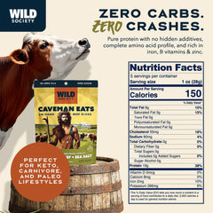 Wild Society Caveman Eats air-dried crisps closeup — crispy texture and clean ingredients for keto