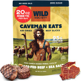 Wild Society Caveman Eats ribeye slices pack — protein-rich on-the-go snack