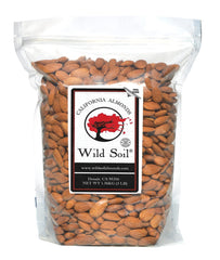 Wild Soil Terra Preta almonds in packaging showing eco-farmed quality and convenience