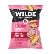 Wilde Chips Himalayan Pink Salt bag shows crisp, savory crunch for protein snacks.