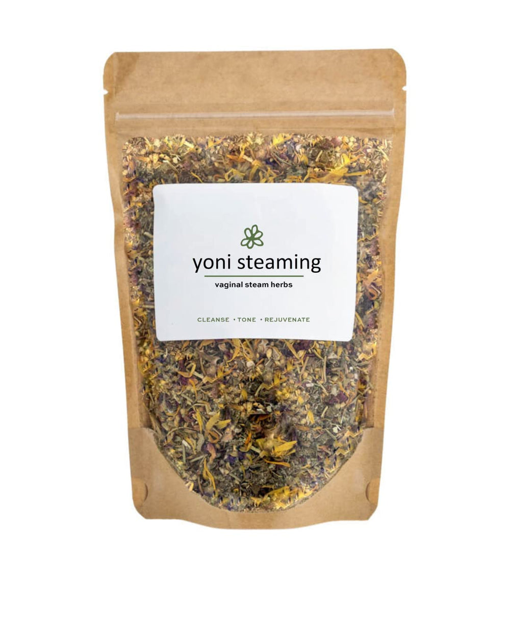 Wildflower Wellness Yoni steaming herbs pack for at-home use and gentle feminine care.