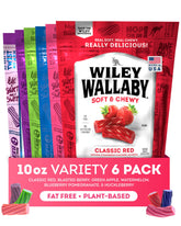 Wiley Wallaby licorice twists in resealable pack for easy on-the-go snacking.