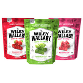 Wiley Wallaby licorice red pieces, soft and chewy, ideal for on-the-go snacking.