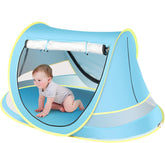 Wilhiker baby tent with pop-up open for quick beach shade
