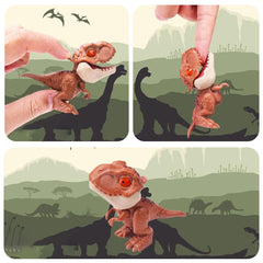 Winbar dino-tyrannus-bite-toy promotes cooperative play and hand-eye coordination