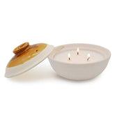Winbattle citronella candle in coarse pottery container enhances outdoor ambiance with natural aroma