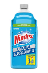 Windex refill 2L bottle front view for easy home glass cleaning