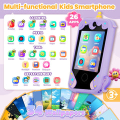 Windpaint Kids Phone Purple back view highlighting the durable silicone case