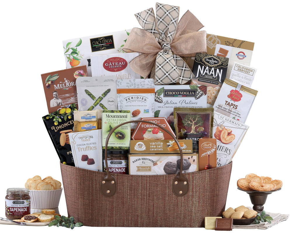 Wine Country Gift Baskets Gourmet Choice Basket full display, ideal for shared celebrations