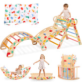 WINGYZ Pikler triangle Rainbow assembly in a bright playroom for imaginative climbing play.