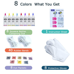 WINSONS Tie Dye Kit dye bottles arranged for bright, long-lasting hues.