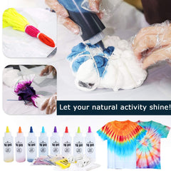 WINSONS Tie Dye Kit rubber bands ready to secure creative patterns.