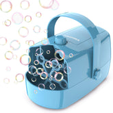 Wisdomlit Bubble Machine with 3in1 wheels creating small bubbles for indoor play