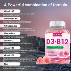 Wiszeen D3 B12 gummies on plate, vegan and sugar-free