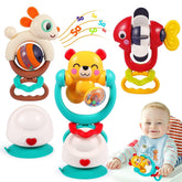 WITALENT 3-piece baby toy set with high chair suction rattle for meals.