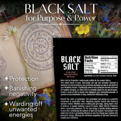 Witches & Wiccan protection ritual scene using black salt to define boundaries.