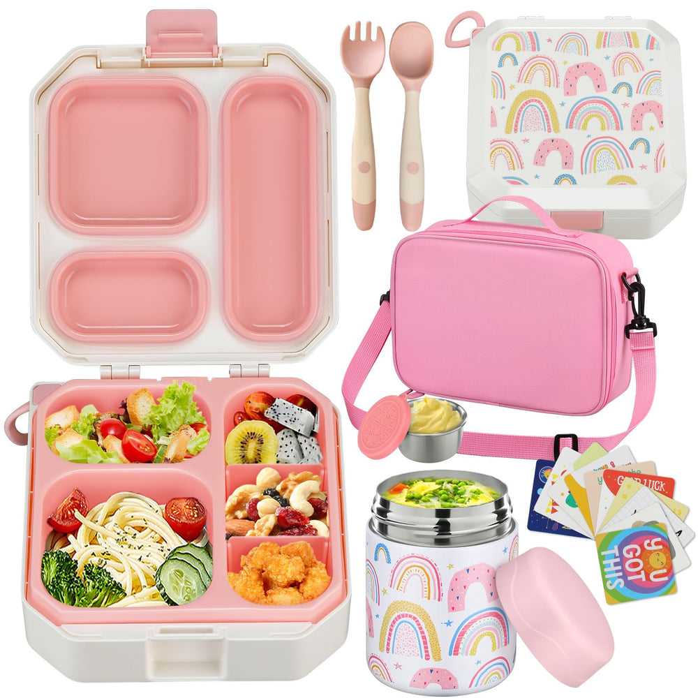 wiwens bento lunch box top view showing 5 compartments for organized kid meals