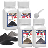 WKTURN rock tumbler grit coarse bottle aiding initial shaping of rough stones.