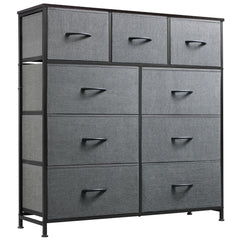 WLIVE 9-drawer dresser with fabric drawers for organized bedroom storage.