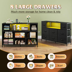 WLIVE eight fabric drawers keep media gear neatly organized