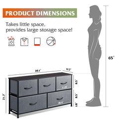 WLIVE dresser five-drawer chest demonstrates organized wardrobe space