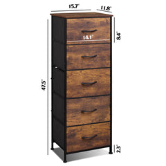 WLIVE fabric dresser with fabric bins for neat clothing and accessories