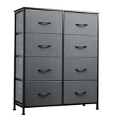 WLIVE Fabric Dresser with wood top and eight drawers for organized bedroom storage.