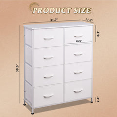 WLIVE fabric dresser wood-top surface for display and storage