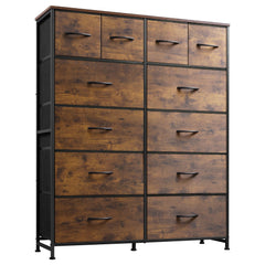 WLIVE tall dresser with 12 drawers and wood top for organized clothing storage