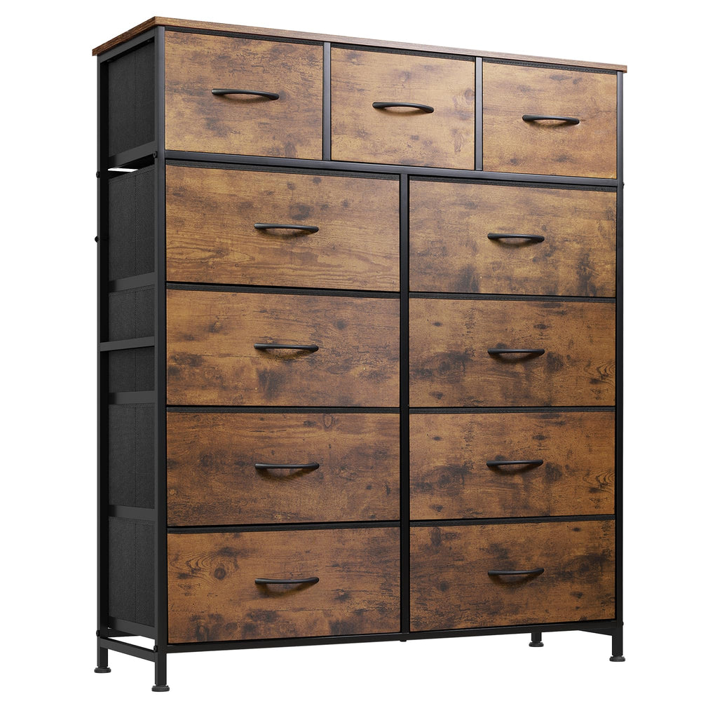 WLIVE tall dresser with wood top showcasing sturdy design for bedroom storage