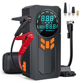 WNDFLV Jump Starter front view with compact power unit and LEDs.