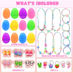 WODMAZ Easter eggs reveal jewelry inside for dress-up play.