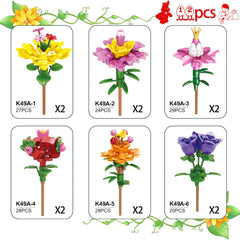 WODMAZ flower building blocks assembly promotes creative play and cooperative building